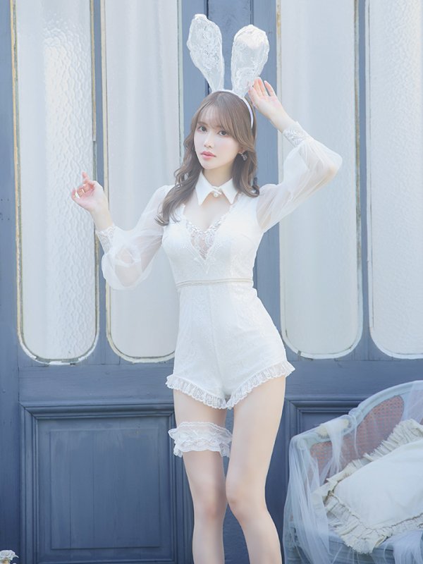 画像11: 【ハロウィン】 レースバニーオールインワン 【コスプレ5点セット】【S-Lサイズ/3カラー】[HC03] (11)