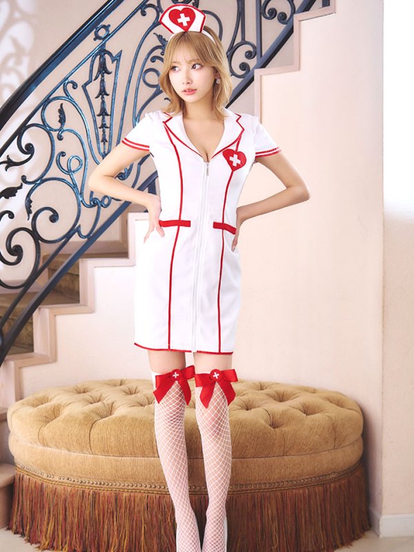 画像5: 【ハロウィン】 ジップナース 【コスプレ4点セット】【S-Mサイズ/1カラー】(CH01)[HC03] (5)