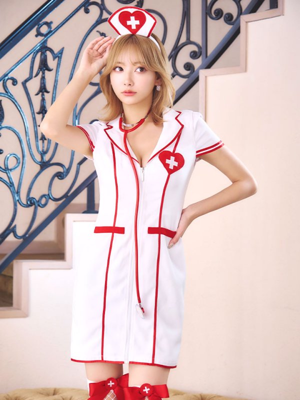 画像8: 【ハロウィン】 ジップナース 【コスプレ4点セット】【S-Mサイズ/1カラー】(CH01)[HC03] (8)