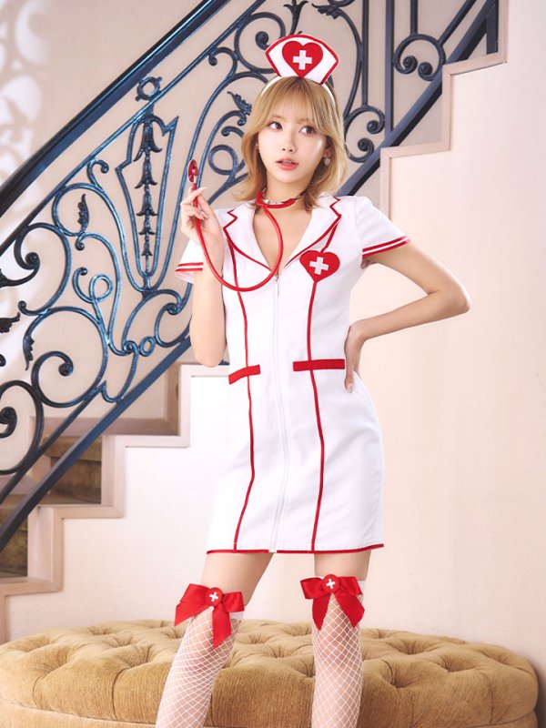 画像11: 【ハロウィン】 ジップナース 【コスプレ4点セット】【S-Mサイズ/1カラー】(CH01)[HC03] (11)