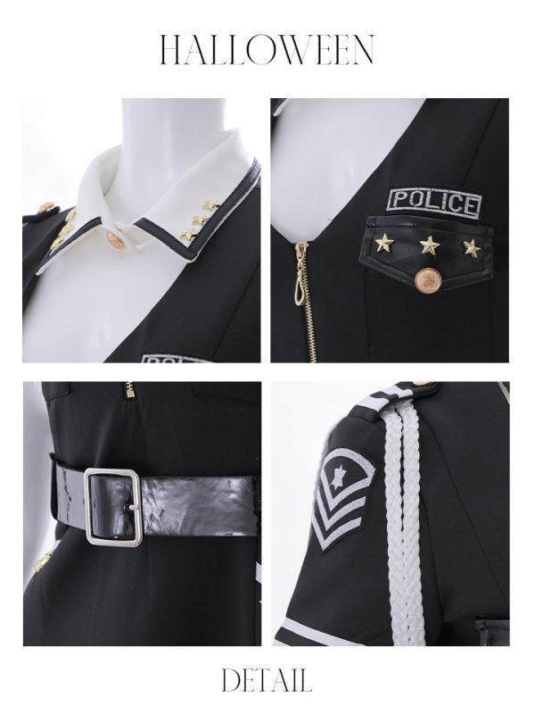 画像20: 【ハロウィン】ポリスフレアワンピース【コスプレ5点セット】【S-XLサイズ】(HC06-SV)[HC03-Bg] (20)