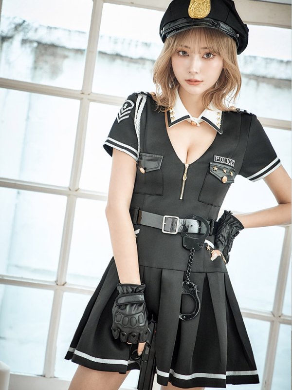 画像10: 【ハロウィン】ポリスフレアワンピース【コスプレ5点セット】【S-XLサイズ】(HC06-SV)[HC03-Bg] (10)