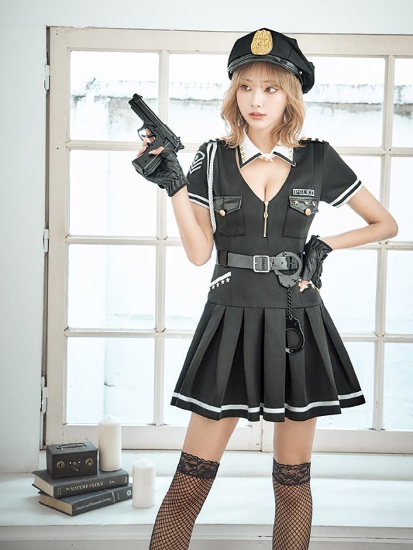 画像11: 【ハロウィン】ポリスフレアワンピース【コスプレ5点セット】【S-XLサイズ】(HC06-SV)[HC03-Bg] (11)