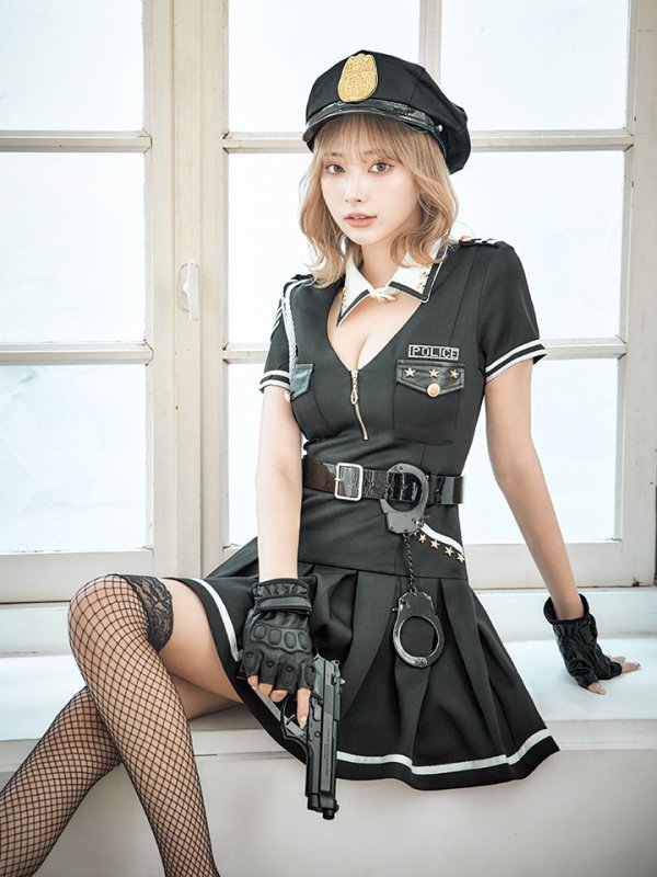 画像12: 【ハロウィン】ポリスフレアワンピース【コスプレ5点セット】【S-XLサイズ】(HC06-SV)[HC03-Bg] (12)