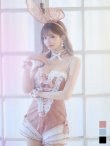 画像2: 【即日発送】【ハロウィン】パールチェーンレースバニーガール【コスプレ7点セット】【S-Lサイズ/3カラー】[YMT] (2)