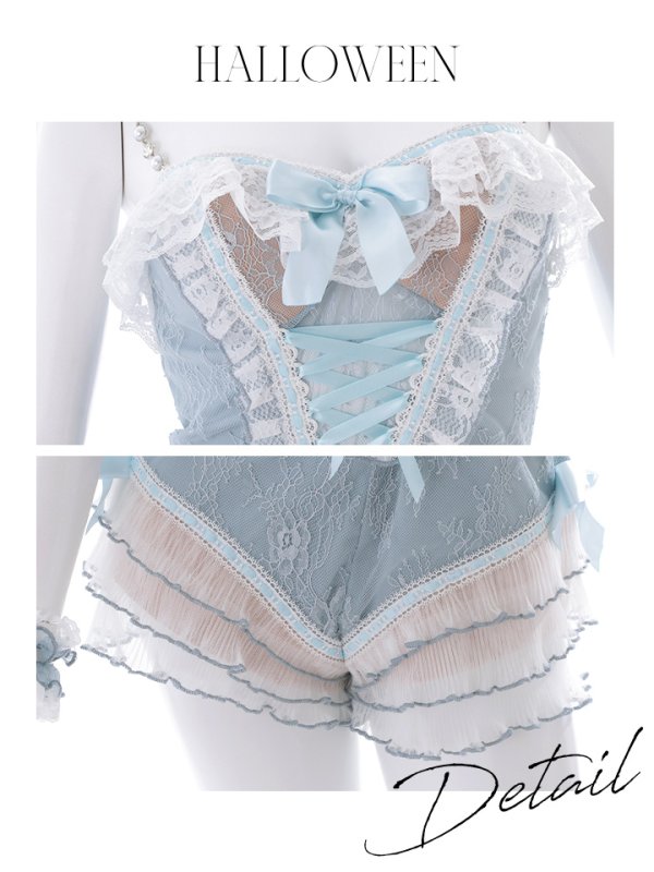 画像40: 【即日発送】【ハロウィン】パールチェーンレースバニーガール【コスプレ7点セット】【S-Lサイズ/3カラー】[OF01] (40)