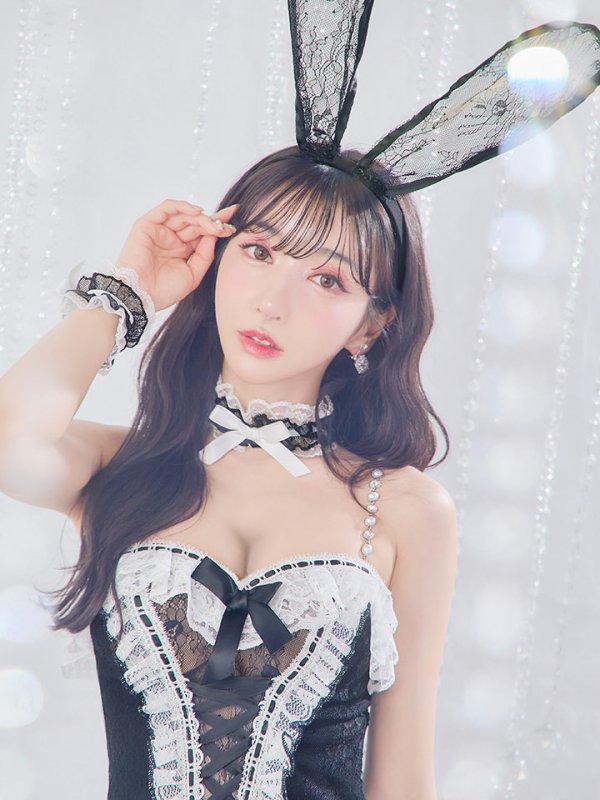 画像30: 【即日発送】【ハロウィン】パールチェーンレースバニーガール【コスプレ7点セット】【S-Lサイズ/3カラー】[OF01] (30)