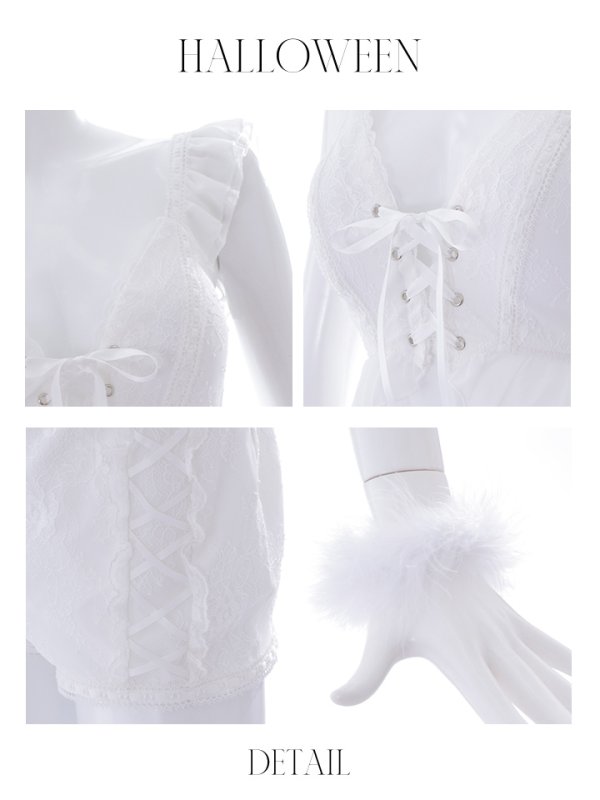 画像37: 【SALE!!】【即日発送】【ハロウィン】 フリルレースバニーセットアップ 【コスプレ6点セット】 【S-Mサイズ/3カラー】[OF01] (37)
