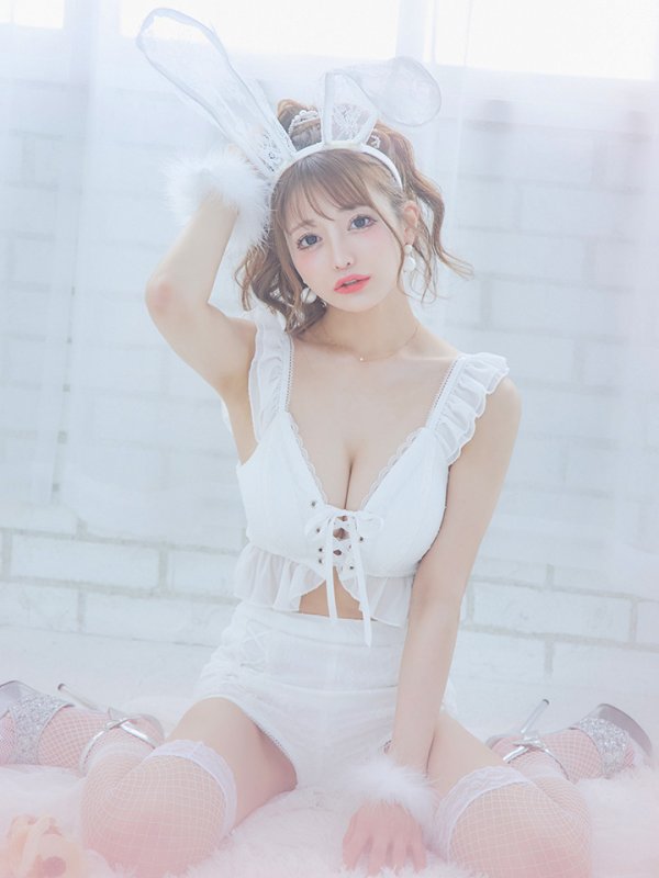 画像4: 【SALE!!】【即日発送】【ハロウィン】 フリルレースバニーセットアップ 【コスプレ6点セット】 【S-Mサイズ/3カラー】[OF01] (4)