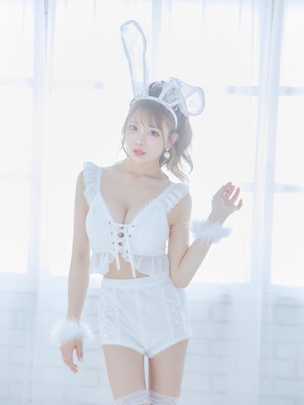 画像9: 【SALE!!】【即日発送】【ハロウィン】 フリルレースバニーセットアップ 【コスプレ6点セット】 【S-Mサイズ/3カラー】[OF01] (9)