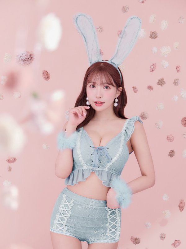 画像20: 【SALE!!】【即日発送】【ハロウィン】 フリルレースバニーセットアップ 【コスプレ6点セット】 【S-Mサイズ/3カラー】[OF01] (20)