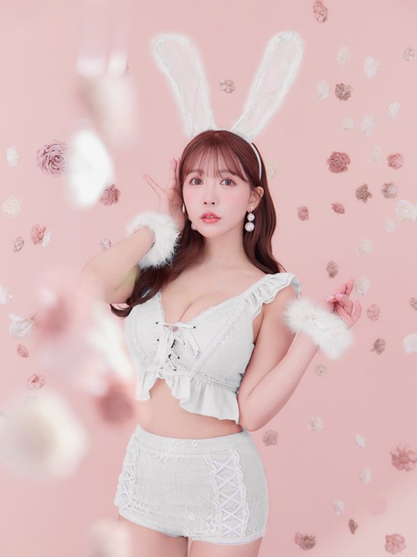 画像18: 【SALE!!】【即日発送】【ハロウィン】 フリルレースバニーセットアップ 【コスプレ6点セット】 【S-Mサイズ/3カラー】[OF01] (18)