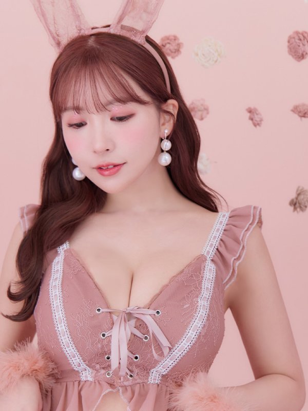 画像15: 【SALE!!】【即日発送】【ハロウィン】 フリルレースバニーセットアップ 【コスプレ6点セット】 【S-Mサイズ/3カラー】[OF01] (15)