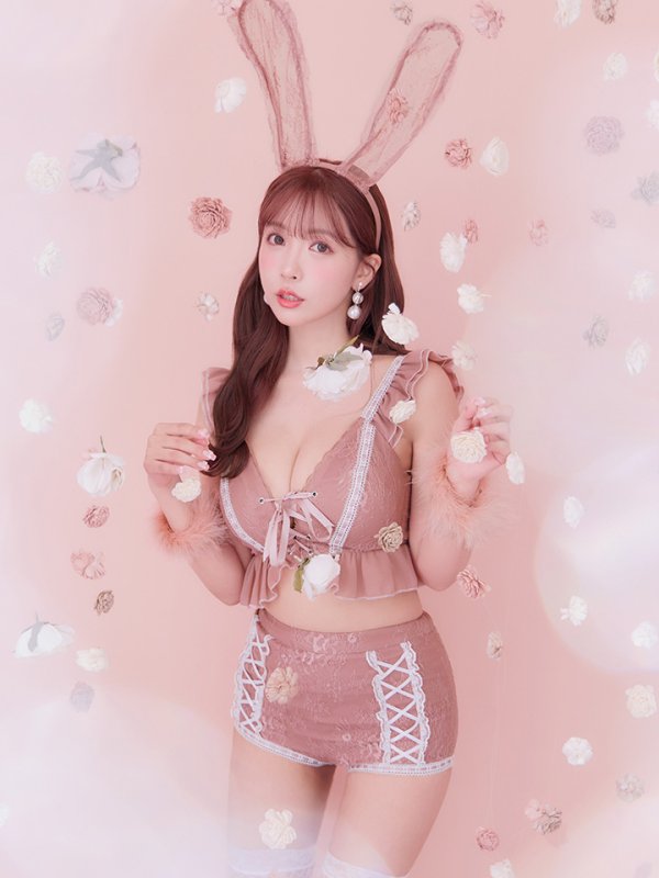 画像6: 【SALE!!】【即日発送】【ハロウィン】 フリルレースバニーセットアップ 【コスプレ6点セット】 【S-Mサイズ/3カラー】[OF01] (6)