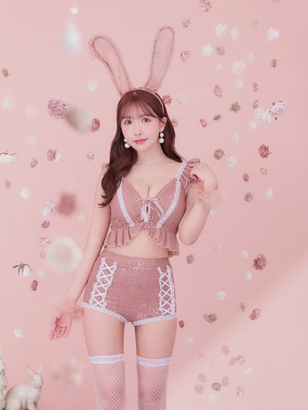 画像9: 【SALE!!】【即日発送】【ハロウィン】 フリルレースバニーセットアップ 【コスプレ6点セット】 【S-Mサイズ/3カラー】[OF01] (9)