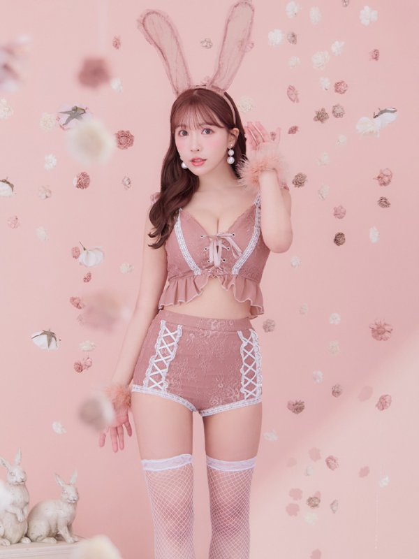 画像10: 【SALE!!】【即日発送】【ハロウィン】 フリルレースバニーセットアップ 【コスプレ6点セット】 【S-Mサイズ/3カラー】[OF01] (10)