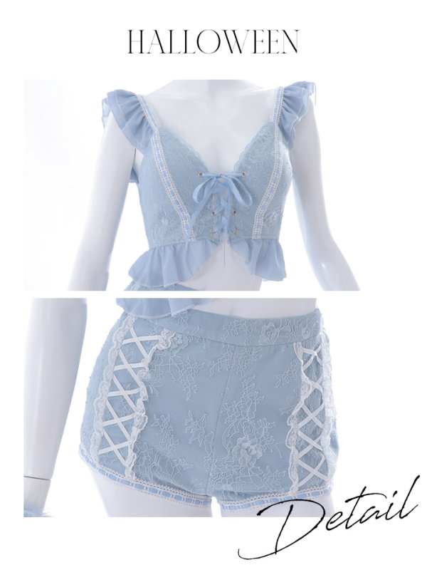 画像45: 【SALE!!】【即日発送】【ハロウィン】 フリルレースバニーセットアップ 【コスプレ6点セット】 【S-Mサイズ/3カラー】[OF01] (45)