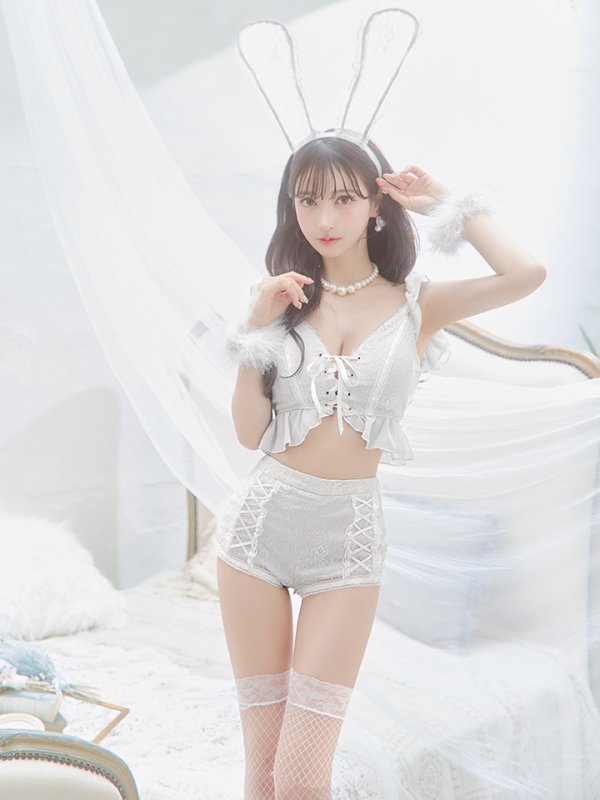 画像19: 【SALE!!】【即日発送】【ハロウィン】 フリルレースバニーセットアップ 【コスプレ6点セット】 【S-Mサイズ/3カラー】[OF01] (19)