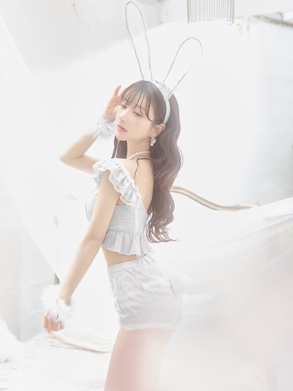 画像20: 【SALE!!】【即日発送】【ハロウィン】 フリルレースバニーセットアップ 【コスプレ6点セット】 【S-Mサイズ/3カラー】[OF01] (20)