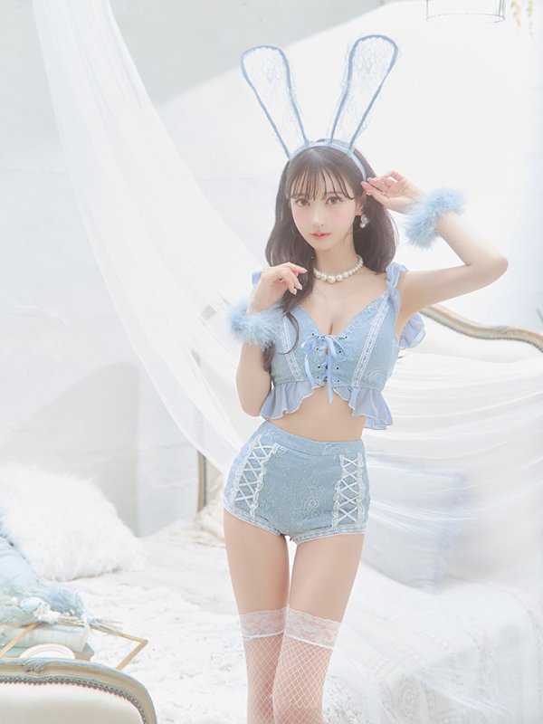 画像33: 【SALE!!】【即日発送】【ハロウィン】 フリルレースバニーセットアップ 【コスプレ6点セット】 【S-Mサイズ/3カラー】[OF01] (33)