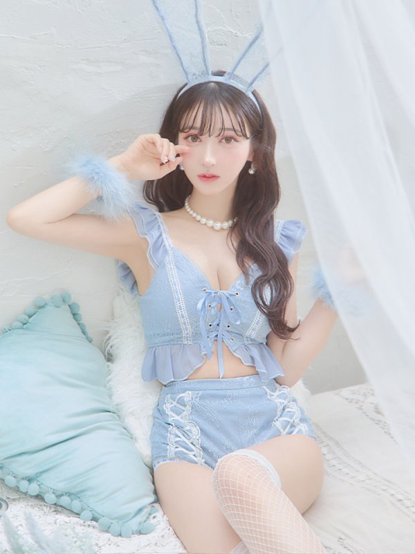 画像34: 【SALE!!】【即日発送】【ハロウィン】 フリルレースバニーセットアップ 【コスプレ6点セット】 【S-Mサイズ/3カラー】[OF01] (34)