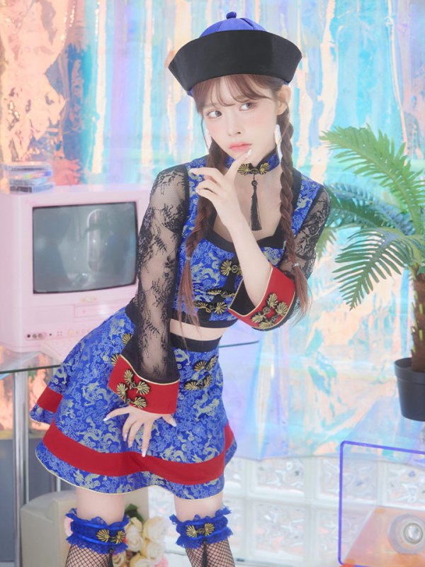 画像3: 【SALE!!】【即日発送】【ハロウィン】緩苺ちゃん着用  セットアップキョンシー【コスプレ5点セット】【S-Mサイズ/1カラー】(SE01YN)[HC03] (3)