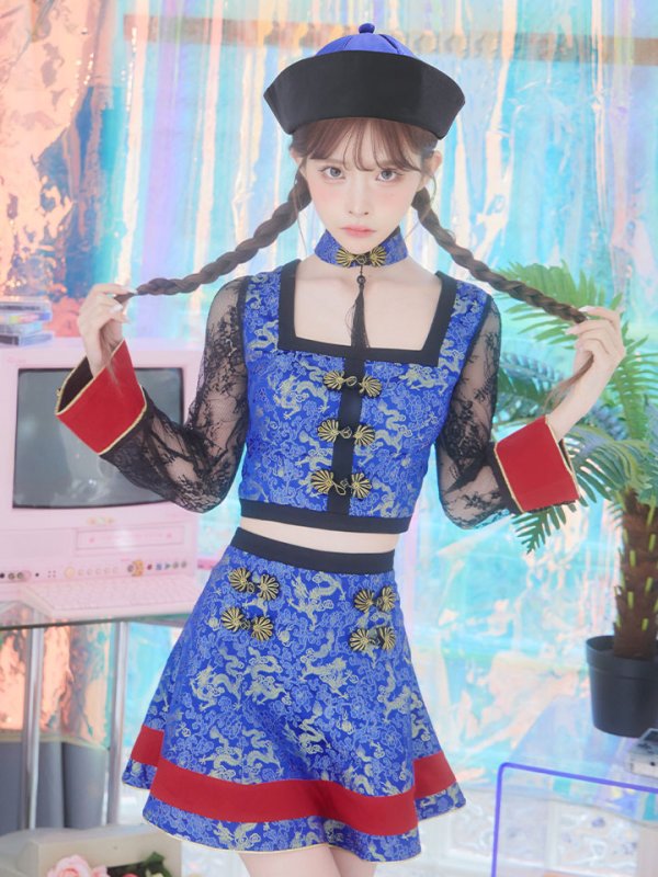 画像4: 【SALE!!】【即日発送】【ハロウィン】緩苺ちゃん着用  セットアップキョンシー【コスプレ5点セット】【S-Mサイズ/1カラー】(SE01YN)[HC03] (4)