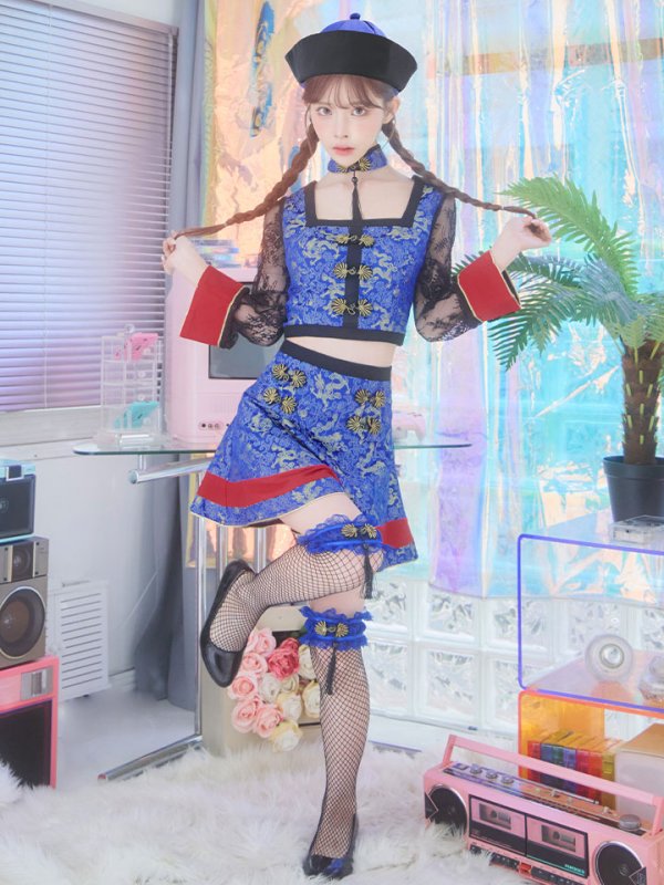 画像17: 【SALE!!】【即日発送】【ハロウィン】緩苺ちゃん着用  セットアップキョンシー【コスプレ5点セット】【S-Mサイズ/1カラー】(SE01YN)[HC03] (17)