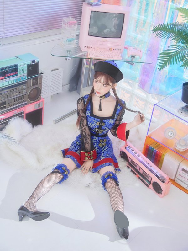 画像7: 【SALE!!】【即日発送】【ハロウィン】緩苺ちゃん着用  セットアップキョンシー【コスプレ5点セット】【S-Mサイズ/1カラー】(SE01YN)[HC03] (7)