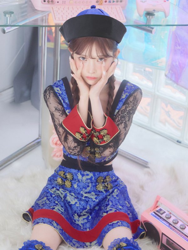 画像8: 【SALE!!】【即日発送】【ハロウィン】緩苺ちゃん着用  セットアップキョンシー【コスプレ5点セット】【S-Mサイズ/1カラー】(SE01YN)[HC03] (8)