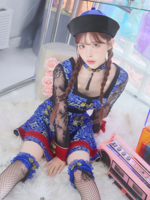 画像15: 【SALE!!】【即日発送】【ハロウィン】緩苺ちゃん着用  セットアップキョンシー【コスプレ5点セット】【S-Mサイズ/1カラー】(SE01YN)[HC03] (15)