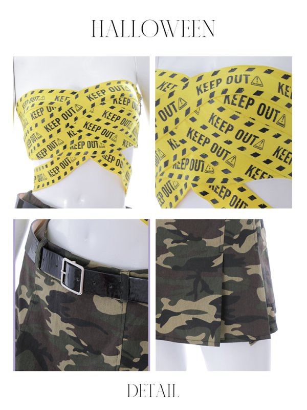 画像15: 【即日発送】【ハロウィン】キープアウトセットアップ 【コスプレ7点セット】【XS-Lサイズ】[OF04-B] (15)