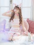 画像2: 【値下げ！】【即日発送】【ハロウィン】 ツイードバニーラップススカートセットアップコスプレ【コスプレ7点セット】【S-Mサイズ/2カラー】[YMT] (2)