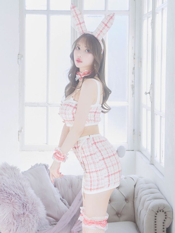 画像10: 【SALE!!】【即日発送】【ハロウィン】 ツイードバニーラップススカートセットアップコスプレ【コスプレ7点セット】【S-Mサイズ/2カラー】[HC03] (10)