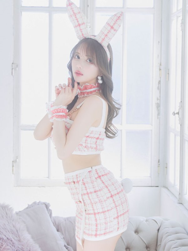 画像11: 【SALE!!】【即日発送】【ハロウィン】 ツイードバニーラップススカートセットアップコスプレ【コスプレ7点セット】【S-Mサイズ/2カラー】[HC03] (11)