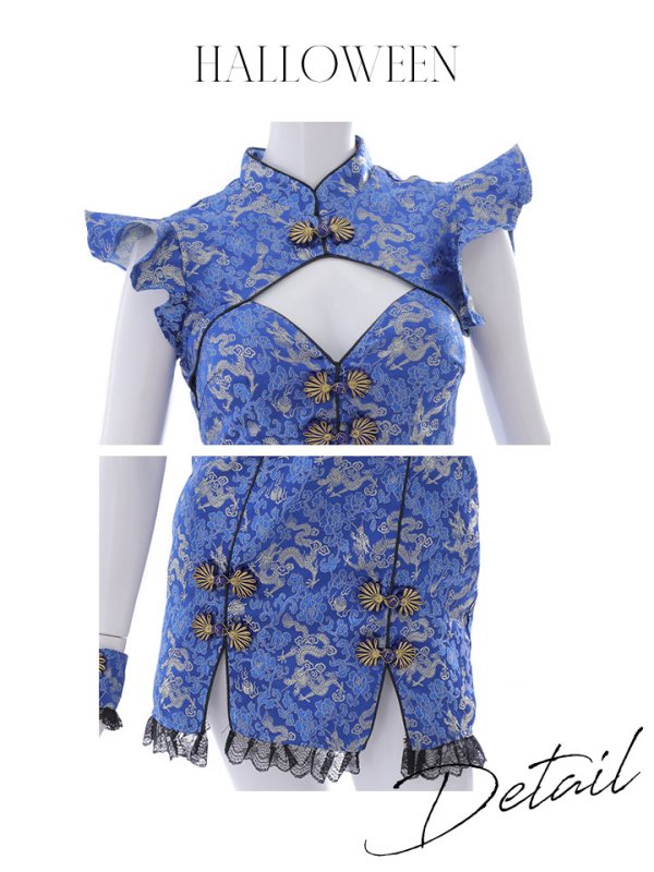 画像21: 【即日発送】【ハロウィン】 スリットミニチャイナ 【コスプレ3点セット】【XS-Lサイズ/3カラー】(SE01YN)[OF04] (21)