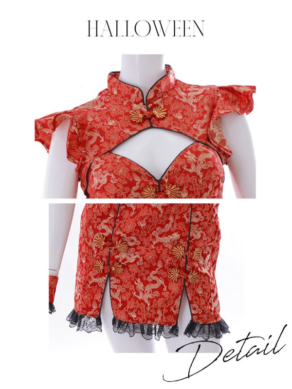 画像29: 【即日発送】【ハロウィン】 スリットミニチャイナ 【コスプレ3点セット】【XS-Lサイズ/3カラー】(SE01YN)[OF04] (29)