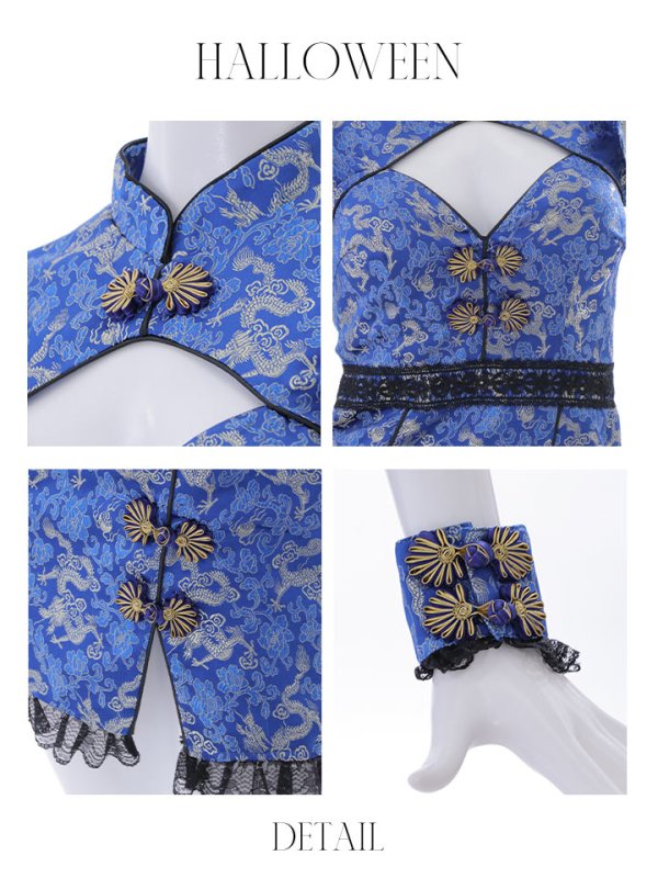 画像22: 【即日発送】【ハロウィン】 スリットミニチャイナ 【コスプレ3点セット】【XS-Lサイズ/3カラー】(SE01YN)[OF04] (22)