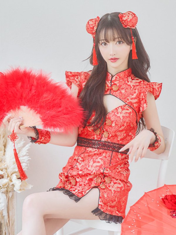 画像13: 【即日発送】【ハロウィン】 スリットミニチャイナ 【コスプレ3点セット】【XS-Lサイズ/3カラー】(SE01YN)[OF04] (13)