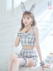 画像19: 【即日発送】【ハロウィン】ツイードバニーリボンセットアップ（パンツ）【コスプレ6点セット】 【XS-Mサイズ/2カラー】[YMT] (19)