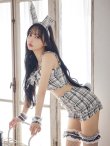 画像3: 【即日発送】【ハロウィン】ツイードバニーリボンセットアップ（パンツ）【コスプレ6点セット】 【XS-Mサイズ/2カラー】[YMT] (3)