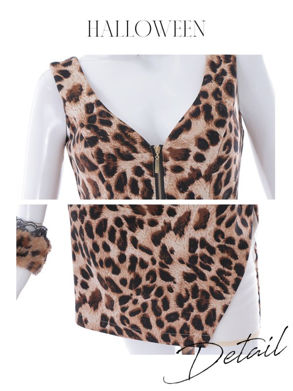 画像19: 【SALE!!】【即日発送】【ハロウィン】 レオパードキャット/豹柄猫 【コスプレ5点セット】 【S-Mサイズ】[OF01] (19)