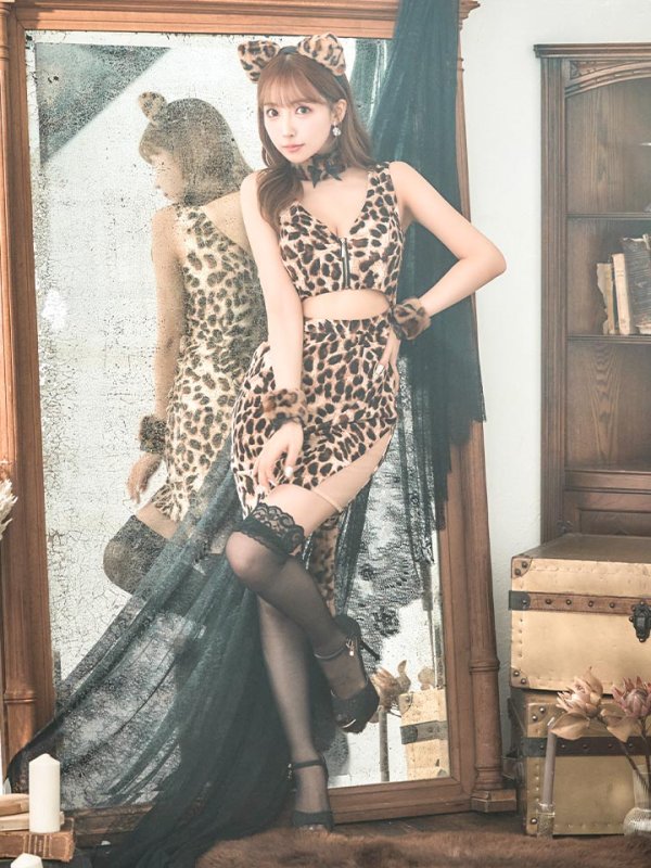 画像3: 【SALE!!】【即日発送】【ハロウィン】 レオパードキャット/豹柄猫 【コスプレ5点セット】 【S-Mサイズ】[OF01] (3)