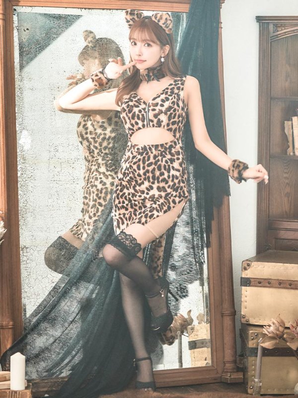 画像5: 【SALE!!】【即日発送】【ハロウィン】 レオパードキャット/豹柄猫 【コスプレ5点セット】 【S-Mサイズ】[OF01] (5)