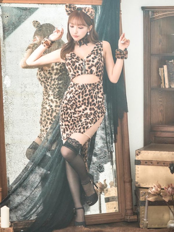 画像7: 【SALE!!】【即日発送】【ハロウィン】 レオパードキャット/豹柄猫 【コスプレ5点セット】 【S-Mサイズ】[OF01] (7)