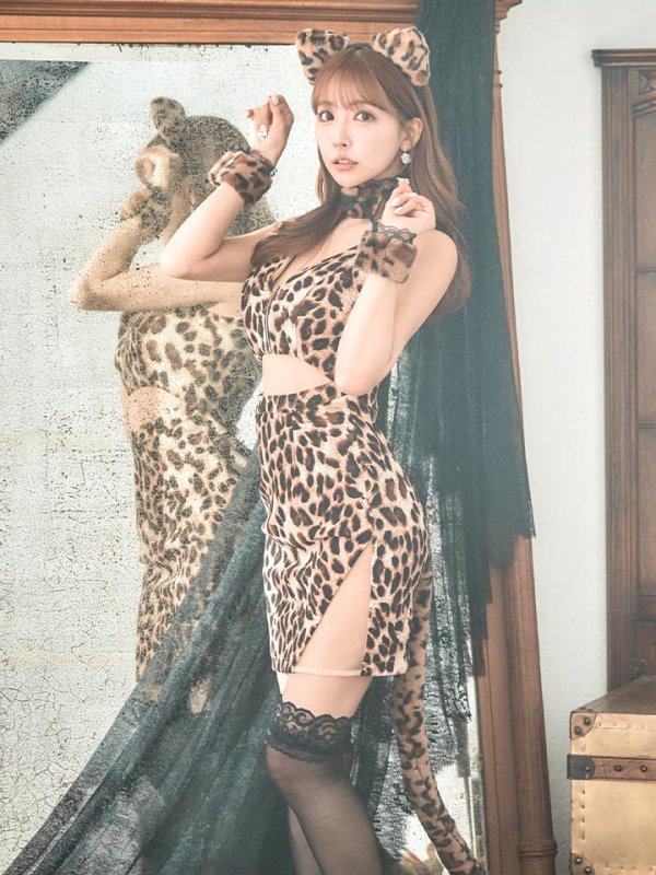 画像8: 【SALE!!】【即日発送】【ハロウィン】 レオパードキャット/豹柄猫 【コスプレ5点セット】 【S-Mサイズ】[OF01] (8)