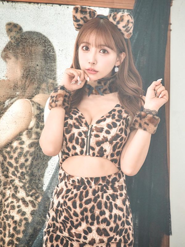 画像9: 【SALE!!】【即日発送】【ハロウィン】 レオパードキャット/豹柄猫 【コスプレ5点セット】 【S-Mサイズ】[OF01] (9)