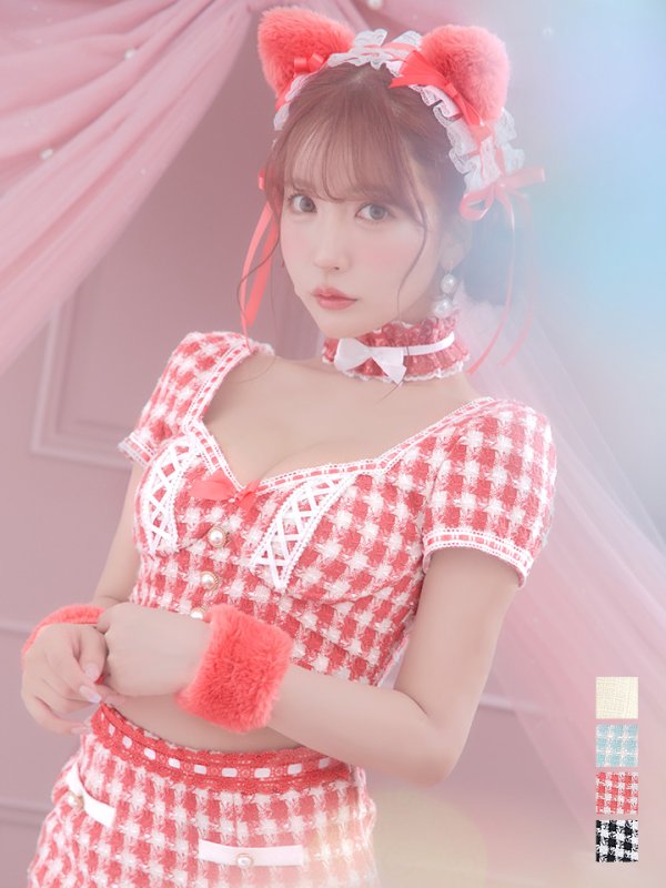 画像21: 【SALE!!】【即日発送】【ハロウィン】ツイードキャットセットアップ 【コスプレ6点セット】 【XS-Mサイズ/4カラー】[OF04] (21)