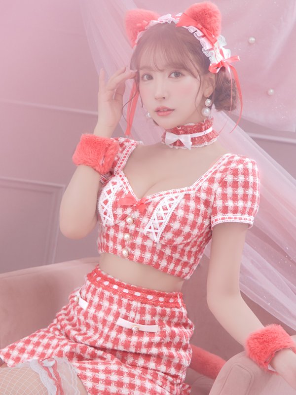 画像25: 【SALE!!】【即日発送】【ハロウィン】ツイードキャットセットアップ 【コスプレ6点セット】 【XS-Mサイズ/4カラー】[OF04] (25)