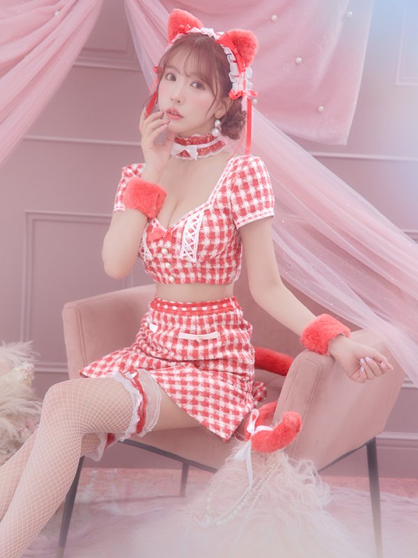 画像26: 【SALE!!】【即日発送】【ハロウィン】ツイードキャットセットアップ 【コスプレ6点セット】 【XS-Mサイズ/4カラー】[OF04] (26)